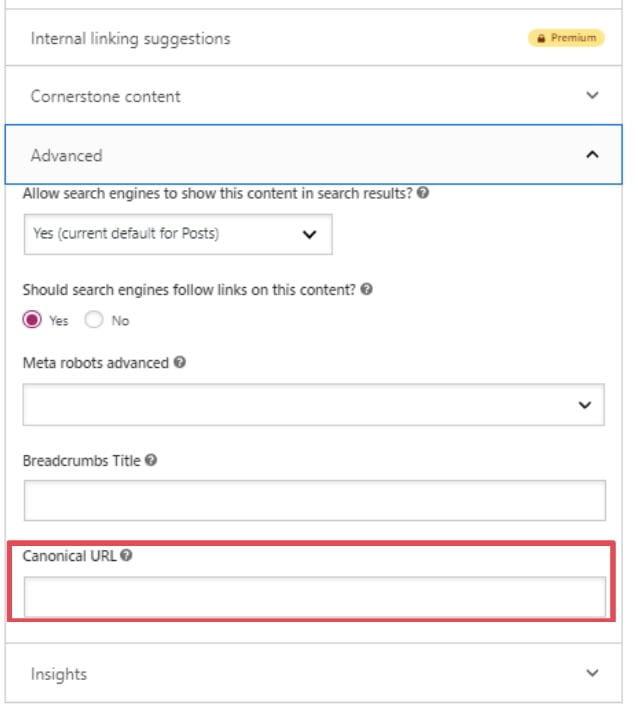 Image showing the Implementation Canonical URL Using Yoast SEO